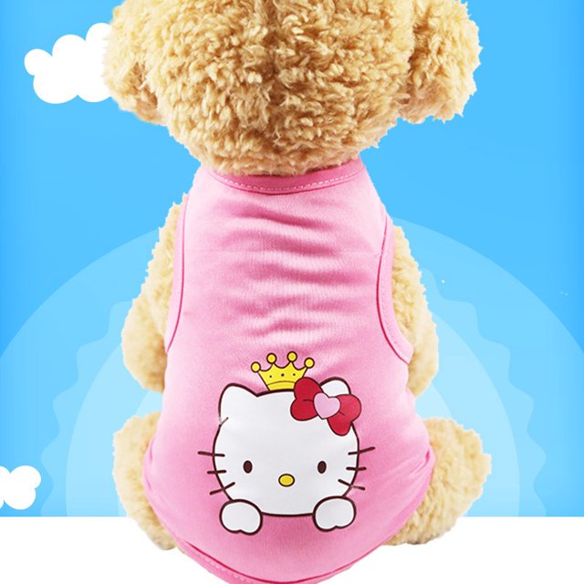 Fashion Dog Clothes Puppy T-shirt Pet Cartoon Clothing Small Pet Supplies Summer Shirt Casual Vest