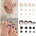 48pcs False Toenail Tips, Full Cover Rhinestones Press on Toenail