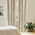 thumbnail image 2 of Ambesonne African Curtains, Folk Borders, Pair of 28"x63", Orange Blue Pale Yellow, 2 of 5
