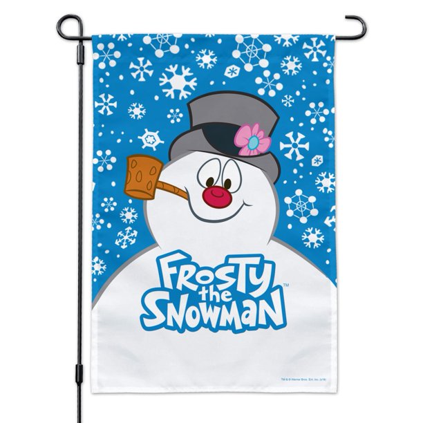 Frosty the Snowman Snowing Garden Yard Flag