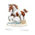 thumbnail image 4 of Adorno de caballo acrílico 2D con base, letrero de mesa plano creativo, decoración del Año del Caballo Estilo D, 4 of 7
