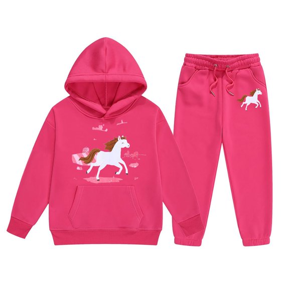 shqvo Cute Clothes for Girls Letters Printed Active Long Sleeve Pullover Tops and Jogger Pants Children Unisex 2 Pc Sweatsuit Set