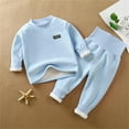 thumbnail image 3 of Kids Girls Boys Pajamas Thermal Underwear Set Soft Warm Base Layer Long Johns Lined Fall Winter Outfit Clothes for Toddler Kids 2 Piece Outfit 11-12 Years, 3 of 3