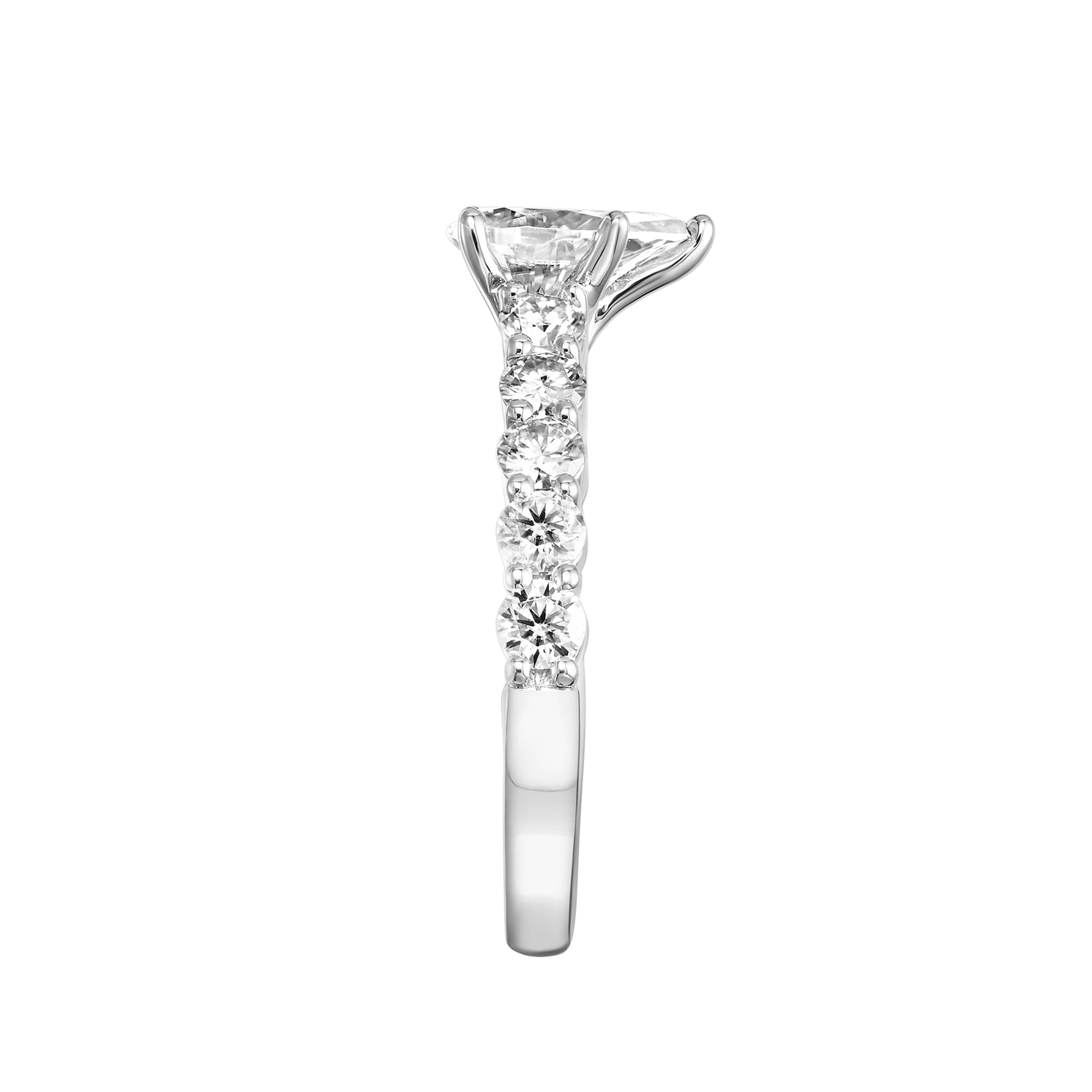 2 1/10 Carat T.G.W. Pear-Cut Moissanite Sterling Silver Women's Engagement Ring