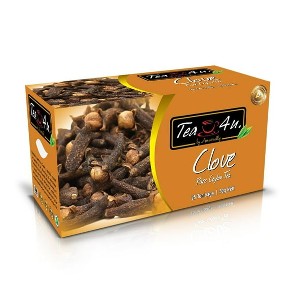 Tea4U Clove Black Tea, Ceylon tea, Box of 25 Teabags