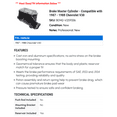 thumbnail image 2 of Brake Master Cylinder - Compatible with 1987 - 1988 Chevy V30, 2 of 2
