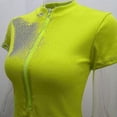 thumbnail image 3 of Vestido corto de verano para mujer con cremallera frontal acanalada, cuello alto, control de abdomen y tejido elástico., 3 of 5