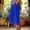 Blue, variant on JUSLIO Womens with Pockets Elastic Waist, Everyday Casual Linen Capris