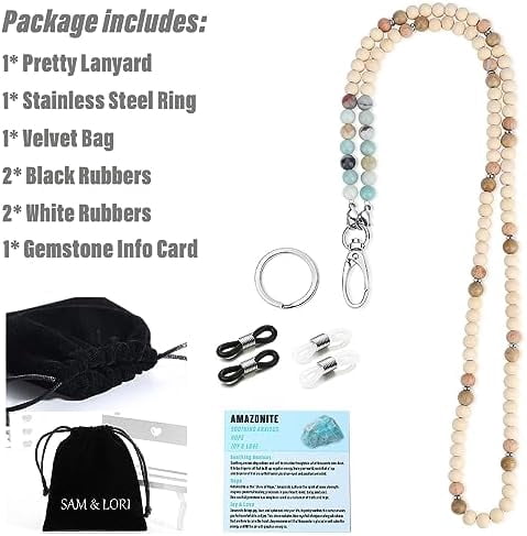 Jointown Lanyards for Id Badges for Women Cute Teacher Lanyard Cruise Lanyard for Ship Cards Beaded Teacher Lanyards for Id Badges and Keys Neck Lanyard Beaded Keychain Lanyard Personalized String
