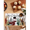 thumbnail image 2 of Placemats 1 Pack, Christmas Snowman Woven Placemat, Linen Place Mats for Kitchen/Dining Tables, Xmas Trees Winter Snowflake Washable Table Mats for Party, 2 of 8