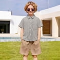 thumbnail image 2 of Stylish Boys Checkered Shirt Lightweight Casual Button Down Top For Kids Youth Children Apparel, 2 of 7
