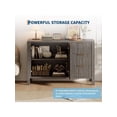 thumbnail image 4 of EastVita 46.5 inch Fluted Sideboard Buffet Cabinet Modern Storage Cabinet With 2 Doors 3 Drawers And Adjustable Shelf Sideboard Console Table Accent Credenza For Entryway Living Room Dinning Room, 4 of 7