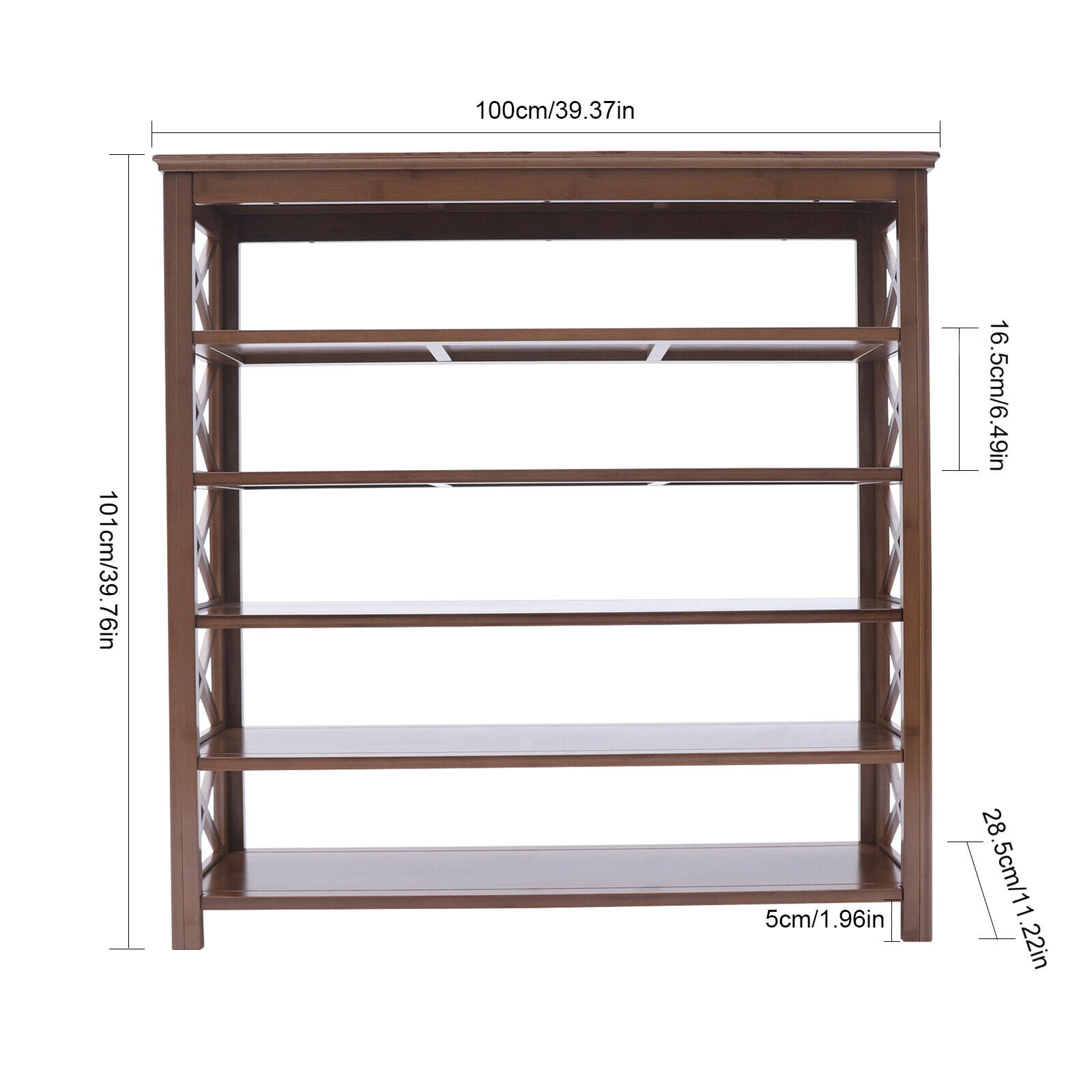 6 Tiers Entryway Shoe Rack 20 Pairs Bamboo Shelf 330lb Shoe Storage Organizer Shelf 39.37inx11.22inx39.76in Entryway Brown Shoe Bench