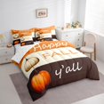 thumbnail image 3 of Manfei Rustic Farmhouse Pumpkin 7-Piece Bedding Comforter Set,Happy Fall King Bedding Sets,Orange Brown Beige Bed Sheets For Child,Ultra Soft Home Decor Reversible, 3 of 8