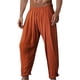 thumbnail image 1 of Pantalones largos de algodón y lino para hombre, con bolsillo, cinturón elástico, rectos, transpirables, de color liso, de poliéster., 1 of 5