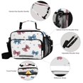 thumbnail image 4 of Insulated Lunch Bag 6L Leak-Proof Lunch Box with Shoulder Strap Multiple Pockets Lunch Tote Red and Blue Stripes Bows, 4 of 9