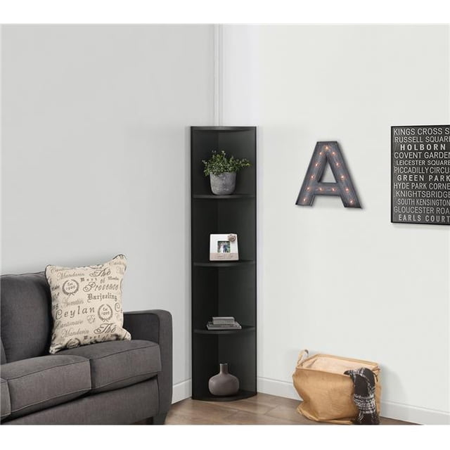 Kings Furniture BK004-BL Harlice Corner Shelving Unit, Black