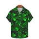 thumbnail image 3 of Ceisia Men's St. Patrick's Day Fluorescent Shamrock Print Stretch Short Sleeve Shirt Black XXXXL Gifts, 3 of 5