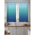 thumbnail image 2 of Teal Blue Ombre Tier Curtains 45 Inch Length,Sheer Curtains for Bedroom Living Room Window Modern Abstract Art Gradient Aesthetics Small Half Window Kitchen Curtains & Drapes 27.5"x45" 2 Panels, 2 of 6