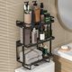 thumbnail image 1 of Organizador de baño para almacenamiento sobre el inodoro, estante para inodoro, organizadores de baño de acero para toallas de papel, champú, con base Negro de 3 niveles. Baoblaze organizador del estante del inodoro, 1 of 8