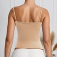 thumbnail image 6 of BdTemWBs Cami Tank Tops for Women Spaghetti Strap 2025 Summer Casual Sleeveless Scoop Neck Camisole Juniors Basic Solid Tops Vacation Outfits, Beige 1, Large, 6 of 9