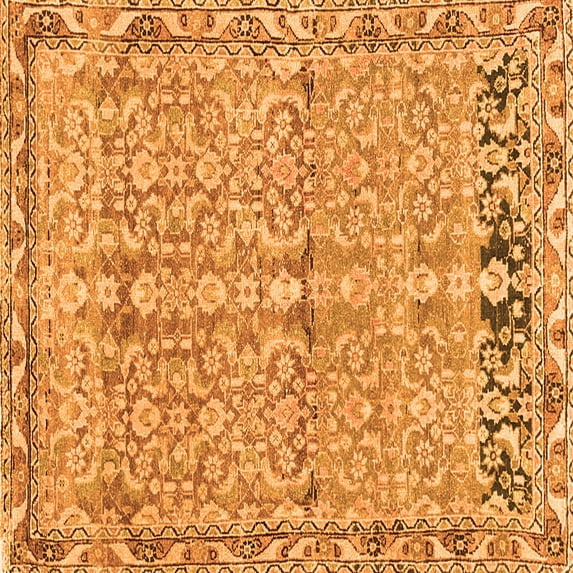 Ahgly Company Indoor Square Abstract Orange Contemporary Area Rugs, 7' Square