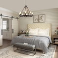LNC 8 Light Farmhouse Round Chandelier With Rope And Dark Coffee Metal lnc-8-light-farmhouse-round-chandelier-with-rope-and-dark-coffee-metal