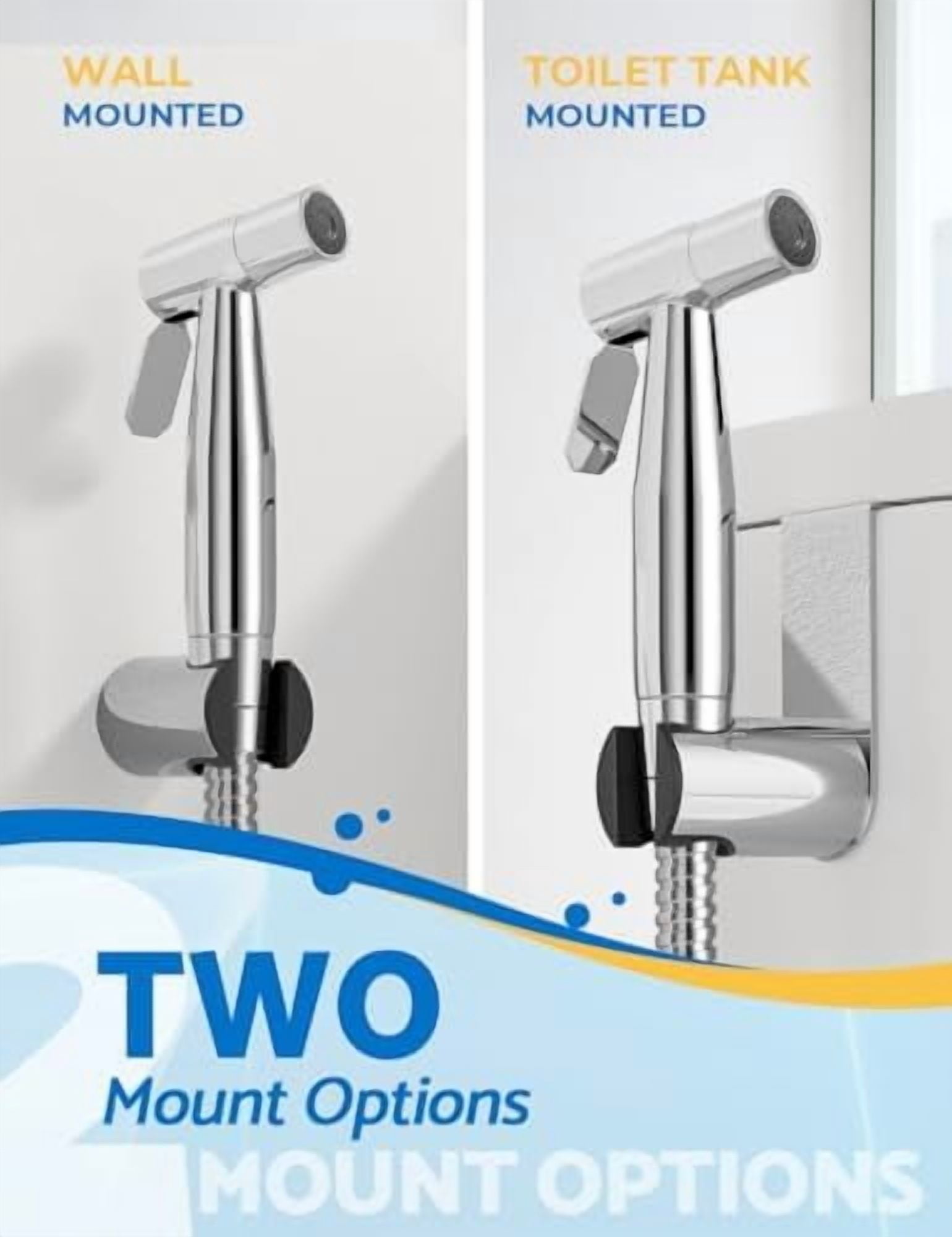 Chrome Handheld Bidet Sprayer, Jet Sprayer for Toilet Muslim Shower, Adjustable Bidets Attachment for Toilet, Bidet Hose for Feminine Wash