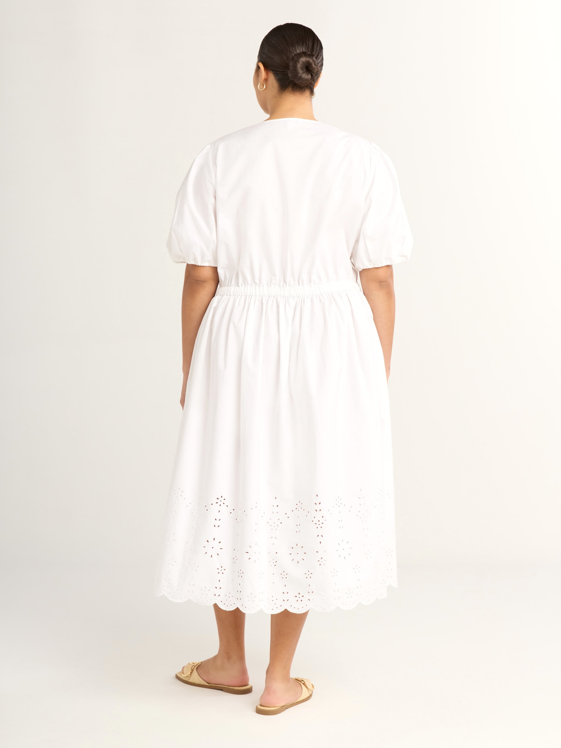Free Assembly Women's Puff Sleeve Midi Dress