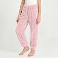 thumbnail image 2 of FAIWAD Kids Plush Lounge Pants Elastic Waist Cable Knit Fleece Pants Boys Girls Soft Fall Winter Wear, 2 of 6