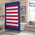 thumbnail image 5 of Independence Day Shower Curtain, 36" x 72", Flag Red Stripes Blue American Stars Waterproof Bathroom Curtain Washable Shower Curtain Set with 12 Hooks, 5 of 9