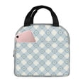 thumbnail image 1 of Fotbe Daisy Plaid Blue Bolsa Térmica con Estampado y Forro de Aluminio Grueso Bolsa de Almuerzo con Bolsillo Frontal para Hombres y Mujeres, Ideal para Trabajo, Escuela, 1 of 8