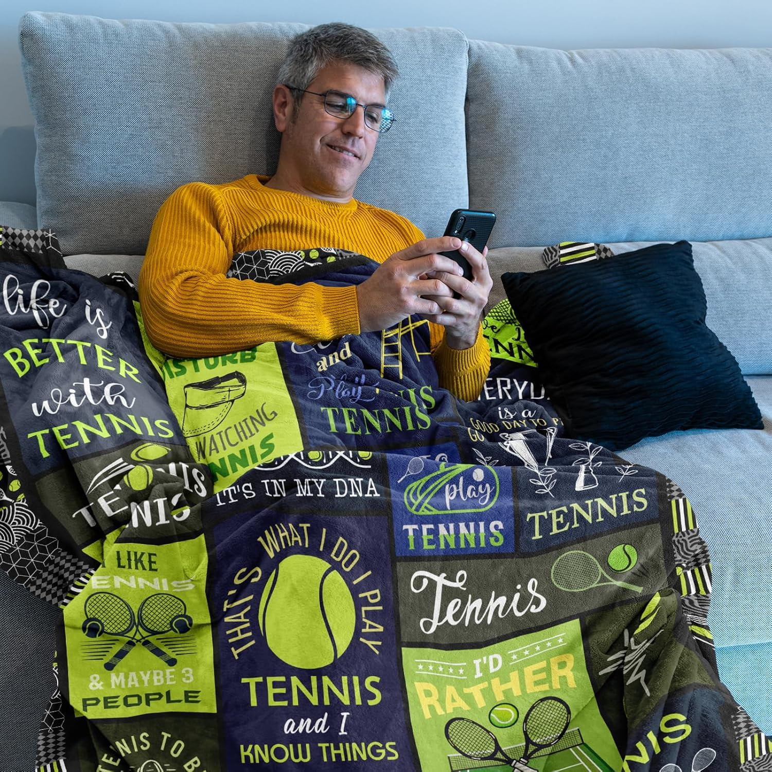 Tennis Gifts, Best Tennis Gifts for Men/Boys, Unique Valentine Tennis Gifts Women/Girls, Funny Tennis Gift Ideas, Gifts for Tennis Players/Lover, Tennis Themed Gifts, Tennis Coach Blanket