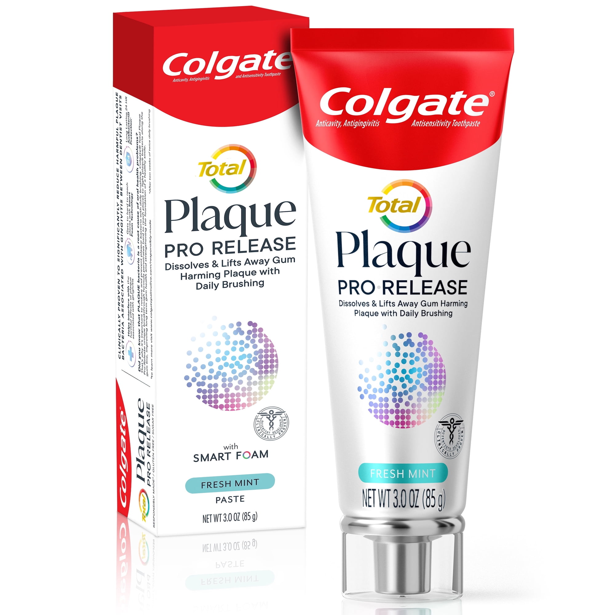 Colgate Total Plaque Pro Release Fresh Mint Toothpaste, 3 Oz Tube