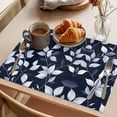 thumbnail image 3 of Placemat Set of 4 Leaf Plant Placemats for Dining Table Blue Theme Washable Table Mats for Kitchen and Party Decor Indoor & Outdoor Use, 3 of 8