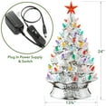 thumbnail image 4 of 24" Hand Painted Ceramic Christmas Tree, Silver  Pre-Lit Tree with 148 Multi Color Lights and 2 Star Toppers, 4 of 7