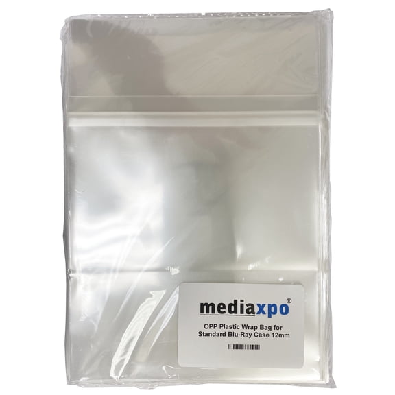 CheckOutStore 2000 OPP Plastic Wrap Bag for Standard Blu-Ray Case 12mm