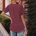 thumbnail image 5 of Uaswgudfs Women's Summer Resort Tunic Blouse - Crew Neck Short Sleeve with Banded Hem Relaxed Fit Casual Shirt, 5 of 7