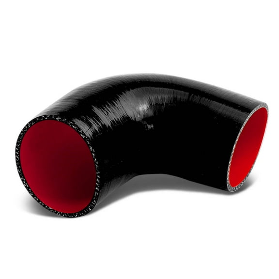 DNA Motoring SH-275-3-90-BK-RD 2.75-3" 3-PLY 90�ELBOW TURBO/INTERCOOLER/INTAKE SILICONE REDUCER HOSE PIPE BLACK
