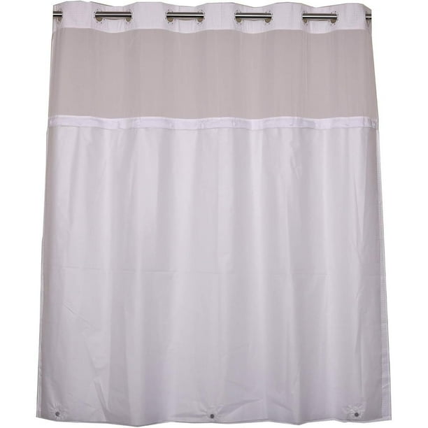 QUTETN Plastic ( PEVA) Snap in Shower Curtain Liner Replacement with Magnets Removable Liner ( 1, Plastic)