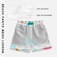 thumbnail image 3 of FORMRS Boys Swim Trunks Quick Dry Mesh Liner Boardshorts Sizes XS-XL, Green Retro Triangles, 3 of 7