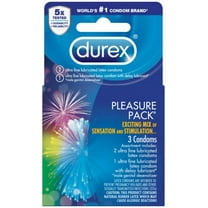 Durex Pleasure Pack, Assorted Lubricated Premium Condoms, 3 ct (Pack of 2)