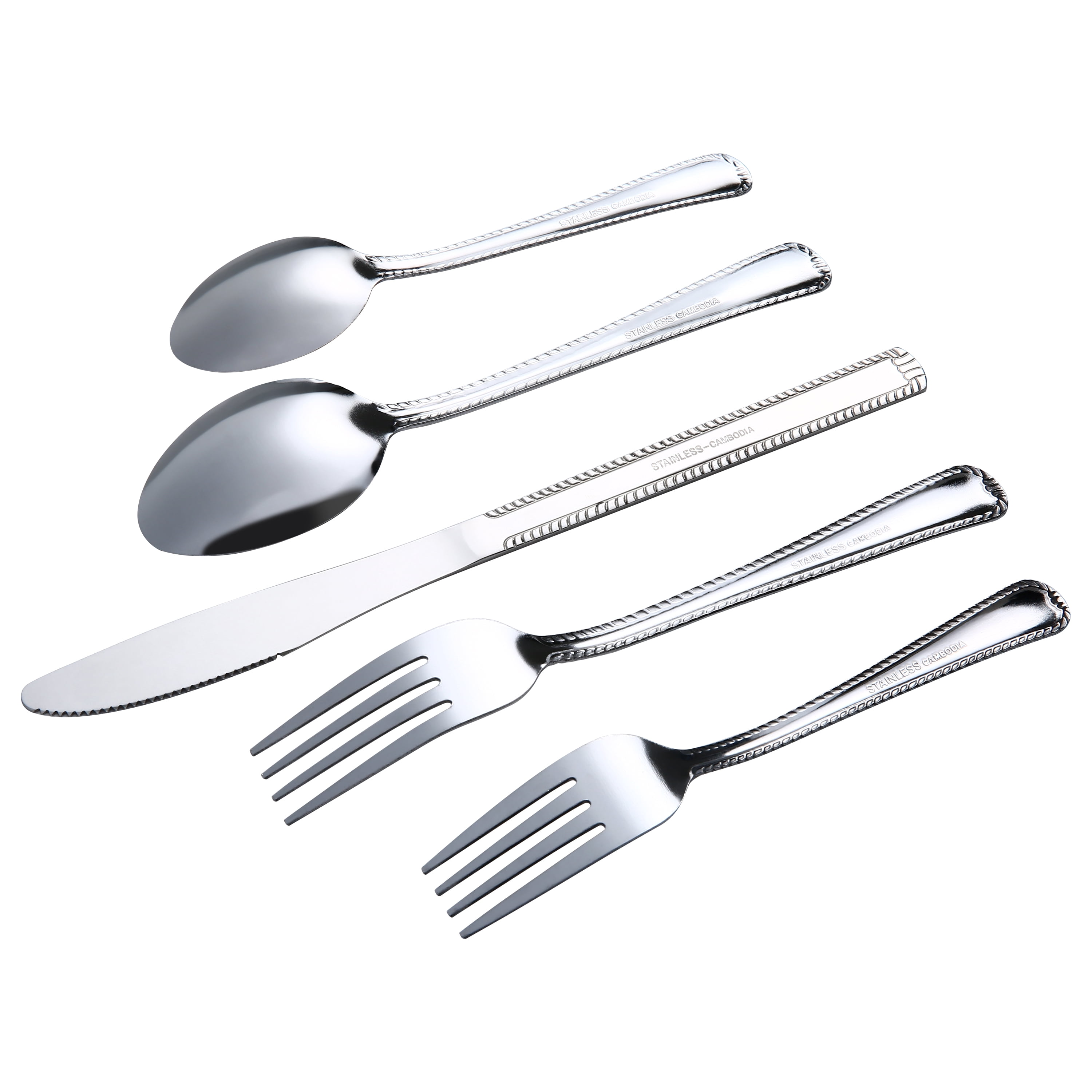 Mainstays 49-Piece Stainless Steel Flatware Set with Tray Organizer, Service for 8