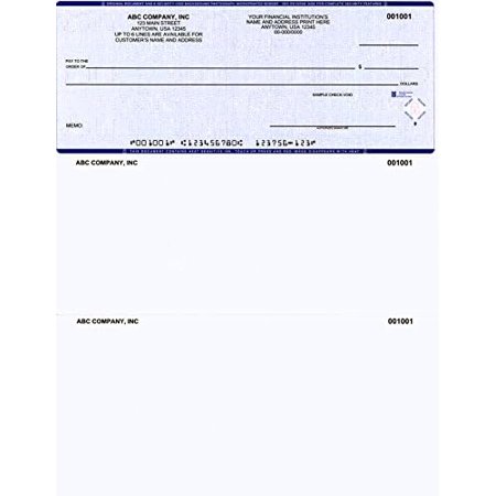 Computer Checks on Top - Custom Laser Business Checks Compatible with QB accounting software, Blue (1000)