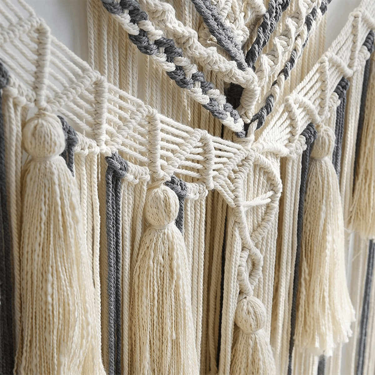 Grande Tenture Murale Macramé Vintage Fait Main – Boho Chic Années 70