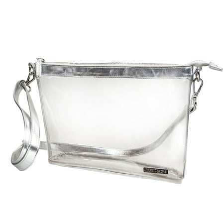 Unbranded - Clear PVC Stadium and Security Approved Travel Tote/Bag (Crossbody 10&quot; x 7.25” x 2 ...