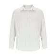 thumbnail image 6 of JUSLIO Button-Up Long Sleeve T Shirts for Men Casual Solid Tops Fashion Long sleeve Collar Tops White L, 6 of 8