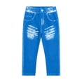 thumbnail image 5 of Women's Polyester Blend Mid Waist Yoga Capris, Fitted Tummy Control Sport Printed Leggings, Four-Way Stretch Compression Workout Pants for Running, Gym, Athletic | TruHer,Blue 2XL, 5 of 6