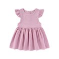 thumbnail image 1 of Robe Fille Tout-Petit Bébé Filles Été Manches à Volants Fête Décontractée Robe Danse Fête Princesse Robe Rose 18 Mois-24 Mois, 1 of 4