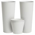 thumbnail image 1 of Worth 2 Pack 28" Metal Planter with Inside Pot for Indoors or Outdoors, White, 1 of 10